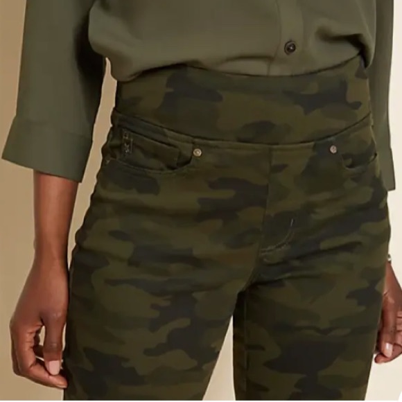 Bell by Kim Gravel tripe luxe twill jeans Camo pull on high rise military 16T - Picture 7 of 16